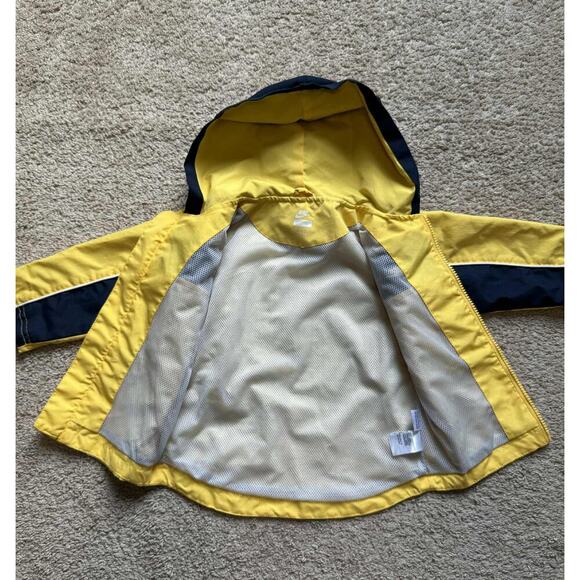 Nike Colorblock Long Sleeve Full Zip Hooded Windbreaker Jacket Yellow Boys 24Mos - Picture 3 of 8